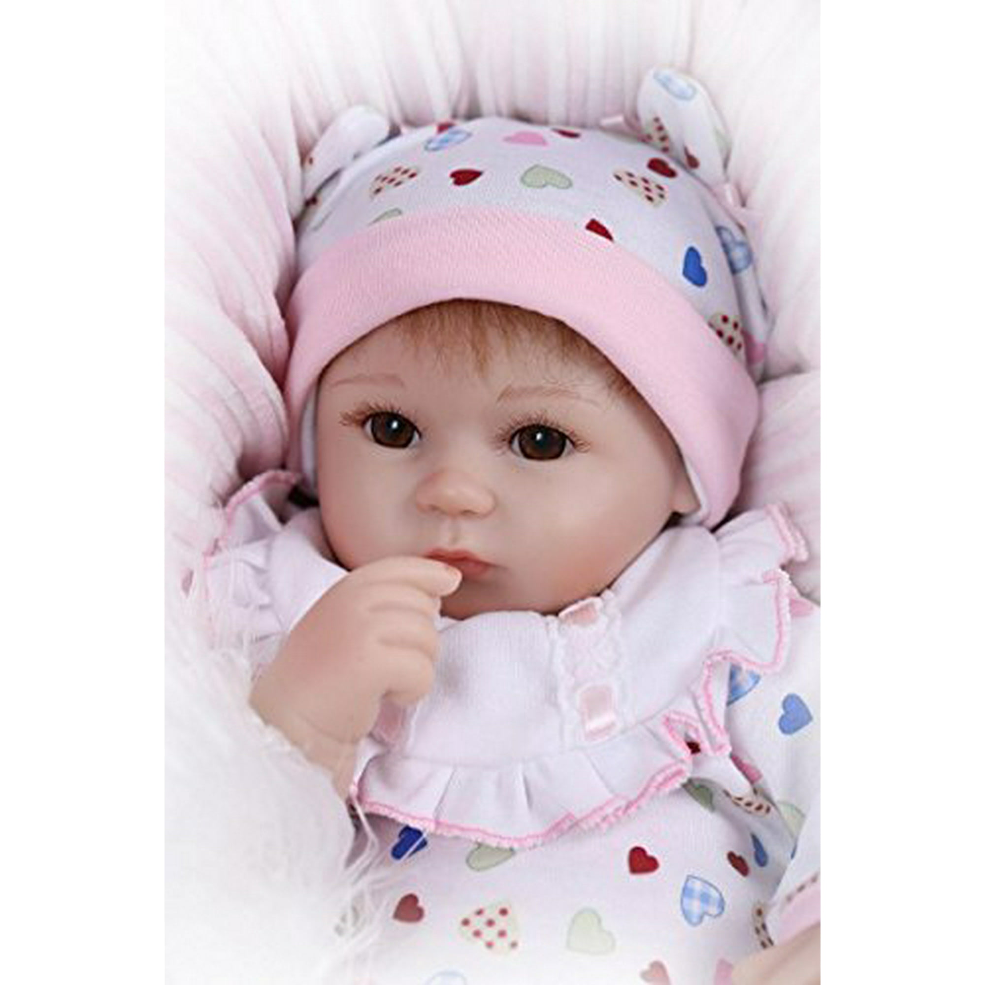 Realistic Reborn Infant American Newborn Baby Girl Doll With Magnet Pacifier